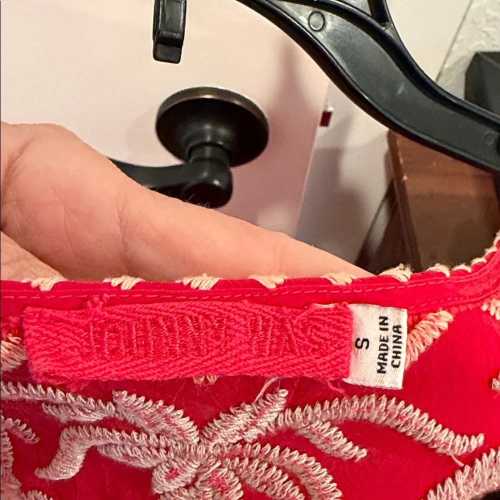 Johnny Was Red Floral Embroidered Blouse - Picture 3 of 5